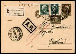 Regno - Interi - Cartolina Postale 30 Cent Imperiale (C80) Raccomandato In Distretto Affrancata Con Imperiale 5 Cent + 1 - Andere & Zonder Classificatie