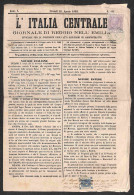 Regno - Documenti/Varie - 1868 - 1 Lira (10) + 1 Lira Riscontro (2) - Intero Giornale L'Italia Centrale - Other & Unclassified