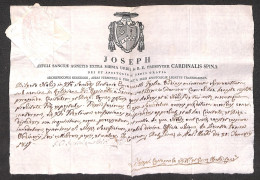 Regno - Documenti/Varie - 1817 - Sigillo Cardinalizio A Secco Su Documento - Chiavarello - Other & Unclassified