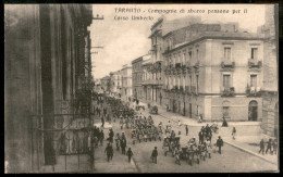 Regno - Documenti/Varie - Taranto/Compagnie Di Sbarco Passano Per Il Corso Umberto - Cartolina Per Firenze - Sonstige & Ohne Zuordnung