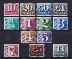 Großbritannien 1970 Portomarken Mi-Nr. 76-88 Kpl. Postfrisch ** - Other & Unclassified