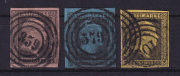 Preußen 1851 König Friedrich Wilhelm IV.  Mi.-Nr. 2, 3, 4  Gestempelt - Sonstige & Ohne Zuordnung