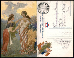 Regno - Documenti/Varie - Posta Militare 176 - Cartolina Doppia (Inno Americano + Marcia Reale) Da Lissa Per Firenze Del - Other & Unclassified
