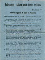 Regno - Volantini Lanciati Da Aereo - 1946 - Roma 20 Maggio - Federazione Italiana Della Gente Dell'Aria - Convenzione C - Other & Unclassified