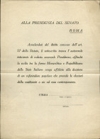 Regno - Volantini Lanciati Da Aereo - 1946 - Alla Presidenza Del Senato - Roma - Richiesta Di Referendum - Volantino Su  - Otros & Sin Clasificación