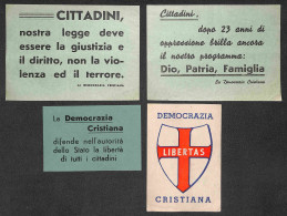 Regno - Volantini Lanciati Da Aereo - 1948 - Democrazia Cristiana - Quattro Volantini Elettorali Diversi - Andere & Zonder Classificatie