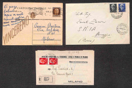 RSI - 1943 - Ottobre (1 + 4 + 18 + 23 + 26) - Quattro Buste E Una Cartolina Postale Con Affrancature Del Periodo - Other & Unclassified