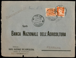 RSI - Raccomandata Con Regno Imperiale 1,75 Lire + 1 Lira Segnatasse Da Ro 26.4.44 Per Ferrara - Sorani - Other & Unclassified