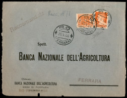 RSI - Raccomandata Con Regno Imperiale 1,75 Lire + 1 Lira Segnatasse Da Ro 26.4.44 Per Ferrara - Sorani - Otros & Sin Clasificación