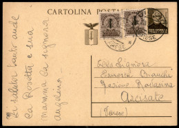 RSI - Cartolina Postale Mazzini + Due 10 Cent Recapito (4) Da Viggiù A Arcisate Del 23.3.1945 - Otros & Sin Clasificación
