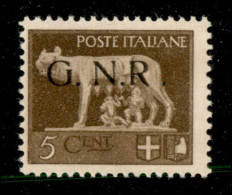 RSI - G.N.R. Brescia - 1943 - 5 Cent (470/I L) Con R Accostata A N - Gomma Integra (375) - Otros & Sin Clasificación