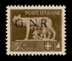 RSI - G.N.R. Brescia - 1943 - 5 Cent (470/I L) Con R Accostata A N - Gomma Originale (250) - Other & Unclassified