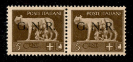 RSI - G.N.R. Brescia - 1943 - 5 Cent (470/Ipc + 470/I) - Punto Grosso Dopo R In Coppia Col Normale - Gomma Integra - Otros & Sin Clasificación