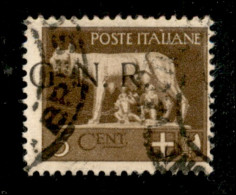 RSI - G.N.R. Brescia - 1943 - 5 Cent (470/I) Usato - Soprastampa Spostata A Sinistra - Autres & Non Classés