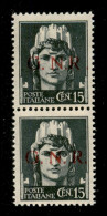 RSI - G.N.R. Brescia - 1943 - 15 Cent (472/I L + 472/I) - R Accostato A N In Coppia Verticale Col Normale - Gomma Integr - Altri & Non Classificati