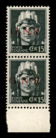 RSI - G.N.R. Brescia - 1943 - 15 Cent (472/I L + 472/I) - Coppia Verticale Bordo Foglio - R Accostato A N In Alto - Gomm - Altri & Non Classificati