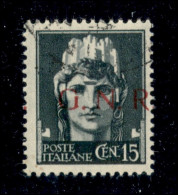 RSI - G.N.R. Brescia - 1943 - 15 Cent (472/I Hb) - Punto Dopo R A Sinistra - Usato (150) - Altri & Non Classificati