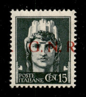 RSI - G.N.R. Brescia - 1943 - 15 Cent (472/Ihb - Varietà Pb) Con Punto Grosso Dopo N + Punto A Sinistra - Gomma Integra  - Altri & Non Classificati