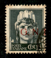 RSI - G.N.R. Brescia - 1943 - 15 Cent (472/Ihcb - Varietà) Usato - R A Cavallo (non Ripetuto A Sinistra - Primo Della Fi - Sonstige & Ohne Zuordnung