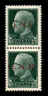 RSI - G.N.R. Brescia - 1943 - 25 Cent (474/I L + 474/I) In Coppia Verticale - R Accostato A N In Alto - Gomma Integra - Sonstige & Ohne Zuordnung