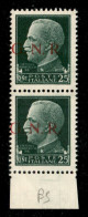RSI - G.N.R. Brescia - 1943 - 25 Cent (474/Ifd) - Coppia Verticale Con Soprastampe A Sinistra - Forte Ribattura (effetto - Sonstige & Ohne Zuordnung