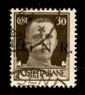 RSI - G.N.R. Brescia - 1943 - 30 Cent (475/Ipc) Con Punto Grosso Dopo R - Usato - Autres & Non Classés