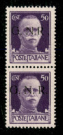 RSI - G.N.R. Brescia - 1943 - 50 Cent (477/I L + 477/I) - Coppia Verticale Con R Accostato A N In Alto - Gomma Integra - Autres & Non Classés