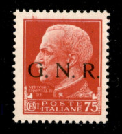 RSI - G.N.R. Brescia - 1943 - 75 Cent (478/I) - Gomma Integra (300) - Sonstige & Ohne Zuordnung