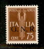 RSI - G.N.R. Brescia - 1943 - 75 Cent (119/I Varietà) - Soprastampe Sotto Italia - Gomma Integra - Non Catalogato - Other & Unclassified