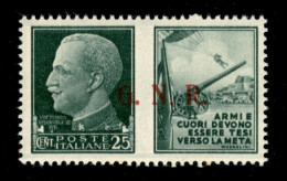 RSI - G.N.R. Brescia - 1943 - 25 Cent Esercito (14/IIee) Con Punto Piccolo Dopo N (pos. 84) - Soprastampa A Destra - Gom - Autres & Non Classés