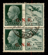 RSI - G.N.R. Brescia - 1943 - 25 Cent Aviazione (15/I) Coppia Usata - Raybaudi - Andere & Zonder Classificatie