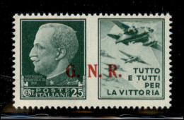 RSI - G.N.R. Brescia - 1943 - 25 Cent Aviazione (15/IIeac) Con Punti Grossi - Gomma Integra - Andere & Zonder Classificatie