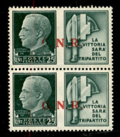 RSI - G.N.R. Brescia - 1943 - 25 Cent Milizia (16/Ieea + 16/I) In Coppia - Pos. 52 (G Parziale + N Punto Piccolo) + Pos. - Sonstige & Ohne Zuordnung