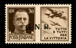 RSI - G.N.R. Brescia - 1943 - 30 Cent Aviazione (19/Iee) Con Punto Piccolo Dopo N (pos. 13) - Gomma Integra - Andere & Zonder Classificatie