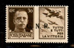 RSI - G.N.R. Brescia - 1943 - 30 Cent Aviazione (19/IIee) - Punto Piccolo Dopo N - Gomma Integra - Timbrino Di Garanzia  - Autres & Non Classés