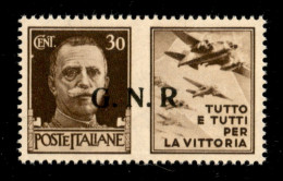 RSI - G.N.R. Brescia - 1943 - 30 Cent Aviazione (19/Ief) Con Punto Piccolo Dopo R (pos. 9) - Gomma Integra - Sonstige & Ohne Zuordnung