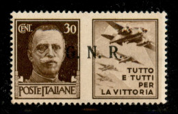 RSI - G.N.R. Brescia - 1943 - 30 Cent Aviazione (19/IIef) - Punto Piccolo Dopo R - Gomma Integra - Andere & Zonder Classificatie