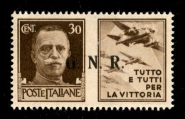 RSI - G.N.R. Brescia - 1943 - 30 Cent Aviazione (19/IIei) Con Punti Piccolo - Gomma Integra - Autres & Non Classés