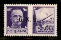 RSI - G.N.R. Brescia - 1943 - 50 Cent Esercito (22/IIee Varietà) - Punto Piccolo (basso Dopo N) - Gomma Integra - Non Ca - Other & Unclassified