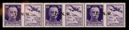 RSI - G.N.R. Brescia - 1943 - 50 Cent Aviazione (23/I Varietà Ed + 23/I + 23/Ief) - Striscia Di 3 - Punto Piccolo Dopo G - Sonstige & Ohne Zuordnung