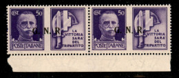 RSI - G.N.R. Brescia - 1943 - 50 Cent Milizia (24/IIef + 24/II) - Coppia Bordo Foglio (pos. 97/98) - Punto Piccolo Dopo  - Sonstige & Ohne Zuordnung