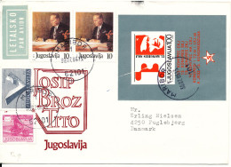 Yugoslavia  Cover Sent To Denmark Maribor 30-7-1986 With More Stamps (the Sheet Is Damaged At The Top) - Storia Postale