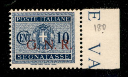 RSI - G.N.R. Brescia - 1943 - 10 Cent (48/I - Varietà) Bordo Foglio (pos. 180) - Soprastampa A Destra - Gomma Integra -  - Other & Unclassified