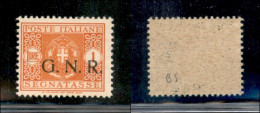 RSI - G.N.R. Brescia - 1943 - 1 Lira (55/I - Varietà) Con N Intaccata (pos. 86) - Gomma Integra - Autres & Non Classés