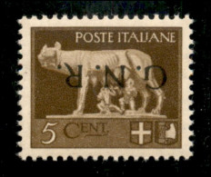 RSI - G.N.R. Verona - 1944 - 5 Cent (470a) Con Soprastampa Capovolta - Gomma Integra - Sonstige & Ohne Zuordnung