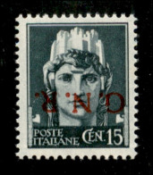 RSI - G.N.R. Verona - 1944 - 15 Cent (472a) Con Soprastampa Capovolta - Gomma Integra - Autres & Non Classés