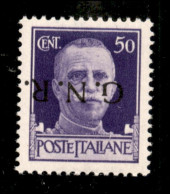 RSI - G.N.R. Verona - 1944 - 50 Cent (477a) Con Soprastampa Capovolta - Gomma Integra - Oliva + Raybaudi - Sonstige & Ohne Zuordnung
