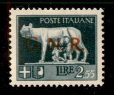 RSI - G.N.R. Verona - 1944 - 2,55 Lire (483) - Gomma Originale - Ben Centrato - Cert. AG (260) - Other & Unclassified