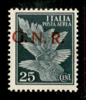 RSI - G.N.R. Verona - 1944 - 25 Cent Aerea  (117d) Con Decalco (scuro) - Gomma Originale - Raybaudi - Other & Unclassified