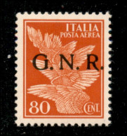 RSI - G.N.R. Verona - 1944 - 80 Cent Aerea (120) - Gomma Integra - Ben Centrato - Oliva (200+) - Sonstige & Ohne Zuordnung